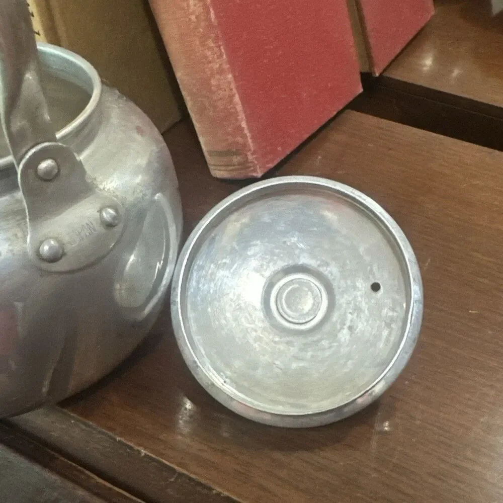 Vintage Small Aluminum Teapot Made in Japan Knob on Lid